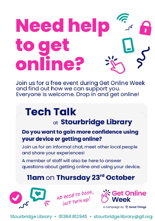 Stourbridge Library - Get Online Week: Tech Talk
